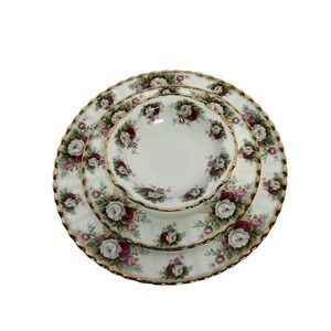 Vintage Royal Albert Celebration Bone China Set of 3 (2 Plates 1 small bowl)